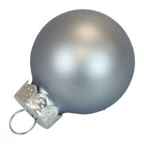 Mini julekugler glas blå mat/blank Ø2,5cm 20p