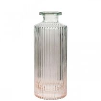 Mini vase glas dekorativ flaske klar brun retro Ø5cm H13,5cm