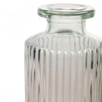 Mini vase glas dekorativ flaske klar brun retro Ø5cm H13,5cm