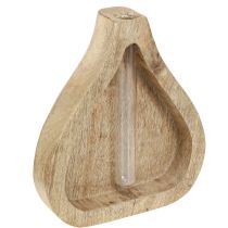 Artikel Mini vase glas reagensglas klar træ dekoration natur H17cm 2stk