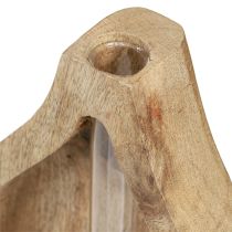 Artikel Mini vase glas reagensglas klar træ dekoration natur H17cm 2stk