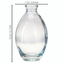 Artikel Minivaser, løgformede dekorative vaser, glas, blåtonet, H12cm, 6 stk.