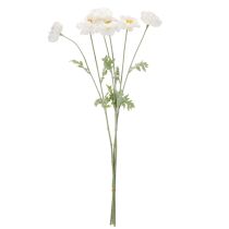 Artikel Kunstig valmue, hvid, lang stilk, 78 cm, 3 stk.