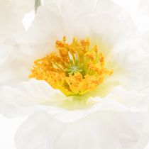 Artikel Kunstig valmue, hvid, lang stilk, 78 cm, 3 stk.