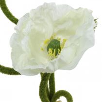 Kunstig blomst kunstig valmue majsrose hvid L55/60/70 cm Sæt med 3