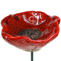 Artikel Valmue keramik dekorativ blomsterprop valmuerød 5cm 8 stk