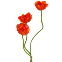 Artikel Valmuer kunstige kunstige blomster orange 58cm–74cm 3 stk