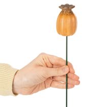 Artikel Havepæl valmuefrøkapsel - dekorativt højdepunkt til havedekoration og gør-det-selv-projekter - 41 cm, 4 stk.