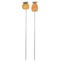 Artikel Havepæl med valmuefrøkapsel til stilfuldt havedesign, blomsterbed eller altan, 60 cm, 2 stk.