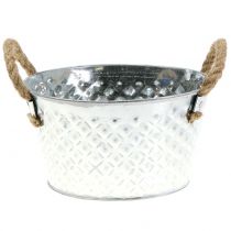 Artikel Zink skål dekorativ skål metal med reb håndtag Ø22cm H12cm