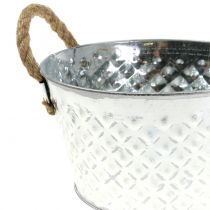 Artikel Zink skål dekorativ skål metal med reb håndtag Ø22cm H12cm
