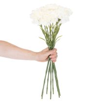 Artikel Kunstig nellikeblomst med stilk til buketter og kranse, 56 cm, 8 stk.