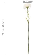 Artikel Kunstig nellikeblomst med stilk til buketter og kranse, 56 cm, 8 stk.