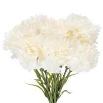 Artikel Kunstig nellikeblomst med stilk til buketter og kranse, 56 cm, 8 stk.