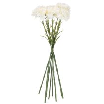 Artikel Kunstig nellikeblomst med stilk til buketter og kranse, 56 cm, 8 stk.