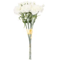 Artikel Kunstig nellikebuket, hvide kunstige blomster, dekoration, 4 buketter