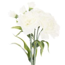 Artikel Kunstig nellikebuket, hvide kunstige blomster, dekoration, 4 buketter