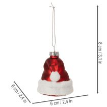 Artikel Julekugle julehue glas 8 cm 6 stk.
