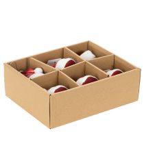 Artikel Julekugle julehue glas 8 cm 6 stk.