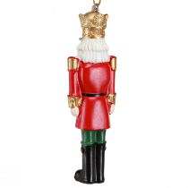 Artikel Nøddeknækker vedhæng julepynt 4-delt sæt, rød grøn guld, 10 cm