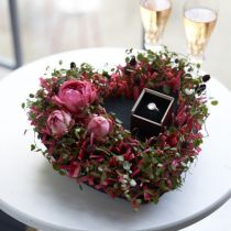 Blomsterskum hjerte sort 33cm 2stk bryllup dekoration