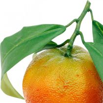 Dekorative frugter, appelsiner med blade, kunstige frugter H9cm Ø6,5cm 4stk