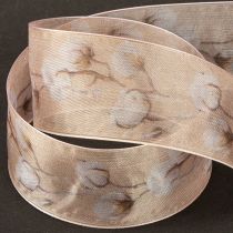 Artikel Organzabånd bomuldsblomster dekorativt bånd lyserødt 40mm 15m