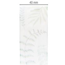 Artikel Organzabånd, chiffonbånd, bladrige grene, grøn, 40 mm, 15 m