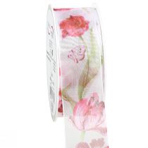 Artikel Organza bånd chiffon bånd papegøje tulipaner rød 40mm 18m