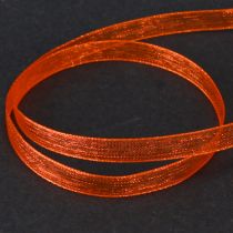 Artikel Organza bånd gavebånd orange bånd selvkant 6mm 50m