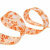 Organza bånd sommerfugle 25mm Orange deco bånd gave bånd 20m