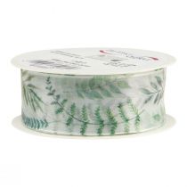 Artikel Organza bånd chiffon bånd blade grene grønne 40mm 15m