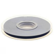 Artikel Organza bånd gavebånd mørkeblå bånd blå kant 6mm 50m