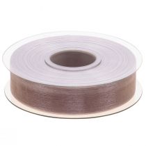 Artikel Organza bånd gavebånd beige bånd selvkant taupe 25mm 50m