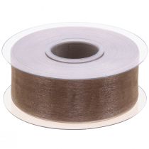 Artikel Organza bånd gavebånd beige bånd vævet kant taupe 40mm 50m