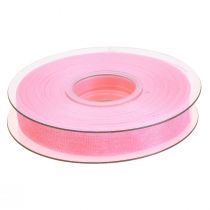 Artikel Organza bånd gavebånd pink bånd selvkant 15mm 50m