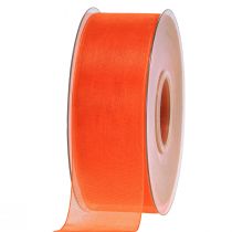 Artikel Organza bånd gavebånd orange bånd kant 40mm 50m