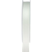 Artikel Organza bånd med striber gavebånd hvid 15mm 20m