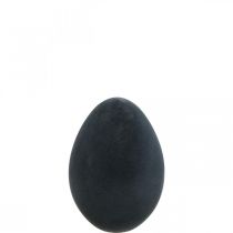 Påskeæg dekoration æg sort plastik flokket 20cm
