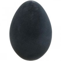 Påskeæg plast sort æg Påskepynt flokkede 40cm
