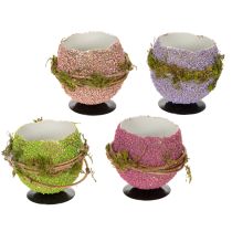Artikel Dekorativ skål med påskeæg til forårs- eller påskeborddekoration, 9 cm, 4 stk.