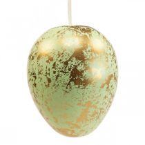 Påskeæg til at hænge op pynteæg pink, grøn, guld 12cm 4 stk