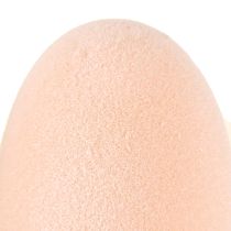Artikel Påskeæg flokket i ferskenbrun hvid H6cm 24stk