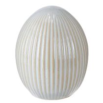 Artikel Påskeæg med riller Keramisk dekorative æg Hvid Grå 7,5×9cm 4 stk.