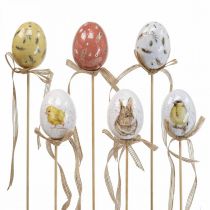 Påskeæg plastik blomsterprop påskepynt H6cm 6stk