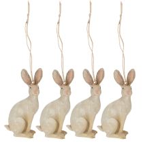 Artikel Påskehare figur til ophæng påskedekoration polyresin H9,5cm 4stk