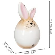 Artikel Påskehare Keramik Hvidt Æg Dekorativ Figur Kanin Ø6cm H11.5cm