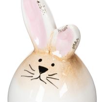 Artikel Påskehare Keramik Hvidt Æg Dekorativ Figur Kanin Ø6cm H11.5cm