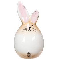 Artikel Påskehare Keramik Hvidt Æg Dekorativ Figur Kanin Ø6cm H11.5cm