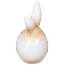 Artikel Påskehare Keramik Hvidt Æg Dekorativ Figur Kanin Ø6cm H11.5cm